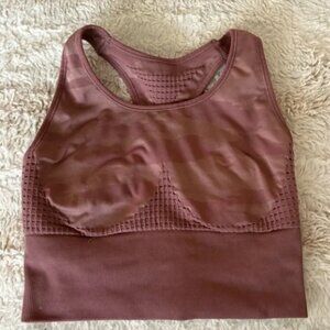 Sweaty Betty pink Brown Sports Bra Seamless Comfort